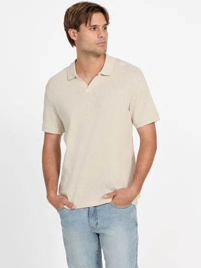 Guess Factory Kellen Johnny Polo Tee In Beige