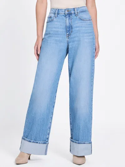 Guess Factory Kienen 90's High-rise Relaxed Wide Cuffed Jeans In Animal Print
