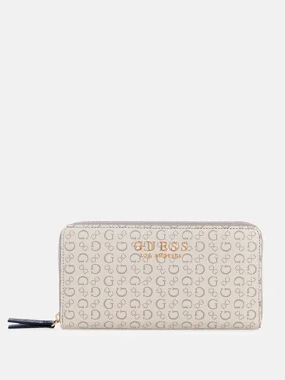 Guess Factory Kiran Logo Medium Zip-around Wallet In Neutral