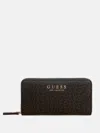 Guess Factory Kiran Logo Medium Zip-around Wallet In Brown