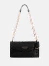 Guess Factory Kiran Logo Shine Convertible Crossbody In Black