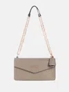 Guess Factory Kiran Logo Shine Convertible Crossbody In Gray