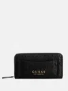 Guess Factory Kiran Logo Shine Medium Zip-around Wallet In Brown