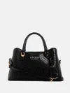 Guess Factory Kiran Logo Shine Satchel In Black
