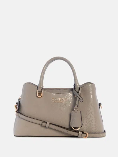 Guess Factory Kiran Logo Shine Satchel In Gray