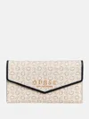 Guess Factory Kiran Logo Slim Clutch Wallet In Sand