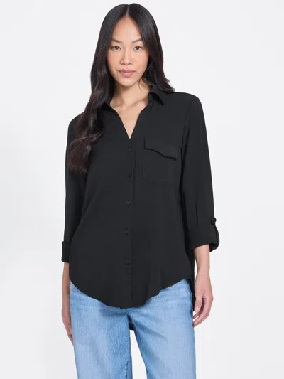 Guess Factory Klara Button-down Shirt In Black