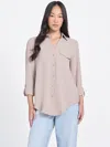 Guess Factory Klara Button-down Shirt In Gray