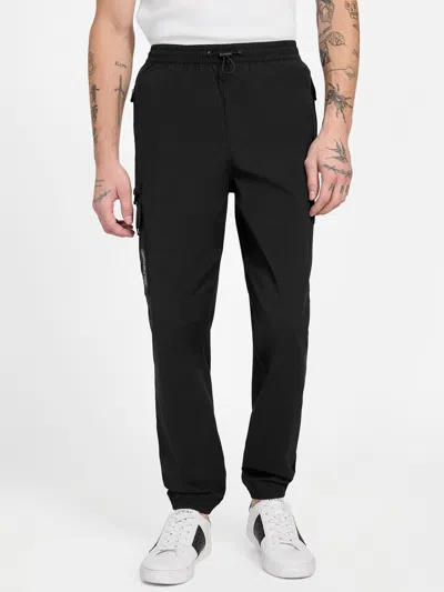 Guess Factory Klein Nylon Joggers In Black