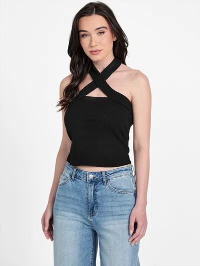 Guess Factory Kristin Halter Top In Black