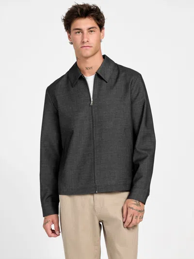 Guess Factory Kristoff Wool-blend Zip Blazer In Gray