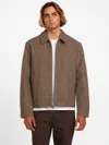 Guess Factory Kristoff Wool-blend Zip Jacket In Brown