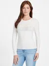Guess Factory Kyanna Logo Long-sleeve Tee In White
