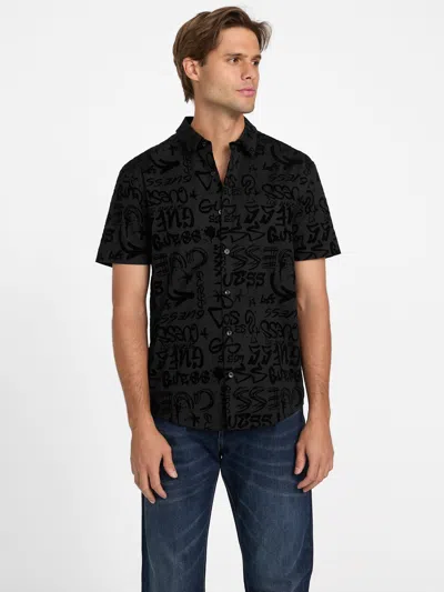 Guess Factory Kygo Graffiti Logo Shirt In Black