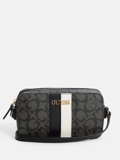 Guess Factory Kyrie Mini Faux-leather Camera Crossbody In Gray