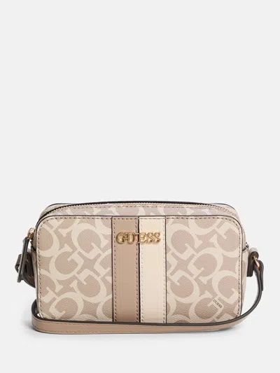 Guess Factory Kyrie Mini Faux-leather Camera Crossbody In Neutral