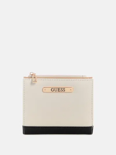 Guess Factory Kyrie Saffiano Id Wallet In Neutral