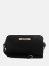 Guess Factory Kyrie Saffiano Top-zip Crossbody In Black