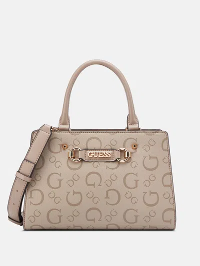 Guess Factory Lacy Logo Satchel In Neutral