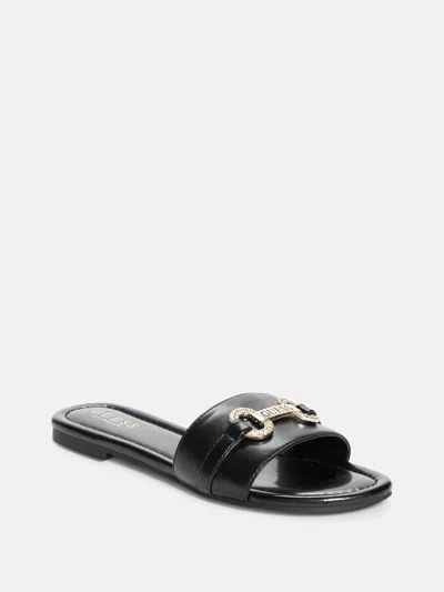 Guess Factory Lamera Logo Slide Sandals In Black