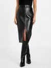 Guess Factory Lana Faux-leather Zip Midi Skirt In Black