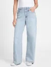Guess Factory Laurelie Wide-leg Curvy Jeans In Blue