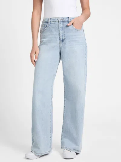 Guess Factory Laurelie Wide-leg Curvy Jeans In Blue