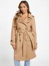 Guess Factory Leah Faux-suede Trench Coat In Beige