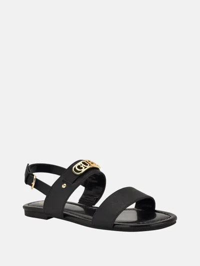 Guess Factory Lennia Back Strap Sandals In Black