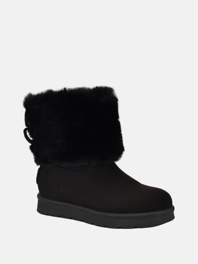 Guess Factory Lenoria Shearling Bowtie Boots In Black