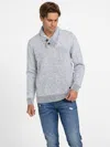 Guess Factory Leo Marled Shawl Sweater In Gray
