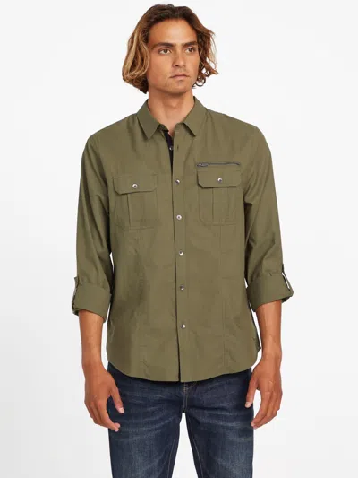 Guess Factory Leon Pocket Shirt In Green