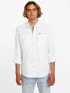 Guess Factory Leon Pocket Shirt In White