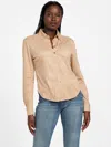 Guess Factory Lerika Faux-suede Shirt In Neutral