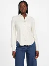 Guess Factory Lerika Faux-suede Shirt In White