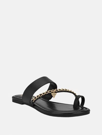 Guess Factory Levvia Chain Sandals In Black