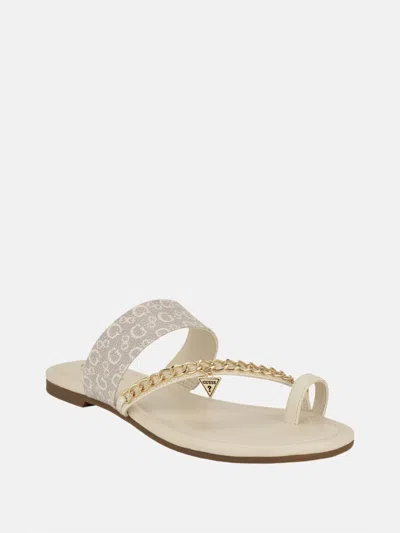 Guess Factory Levvia Chain Sandals In White