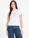 Guess Factory Be Kind Rhinestone Tee In White