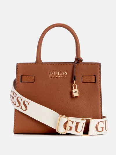 Guess Factory Lindfield Small Satchel In Brown