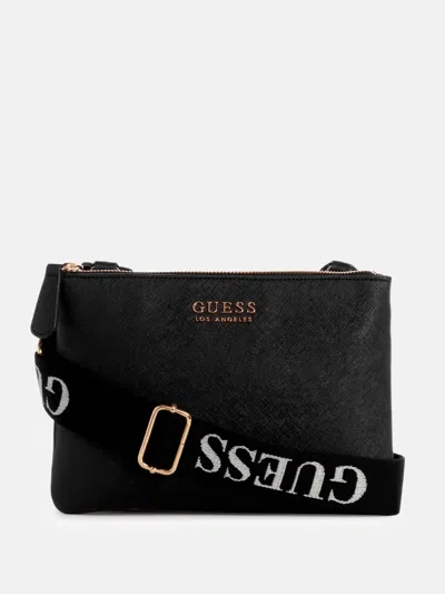 Guess Factory Lindfield Triple Compartment Crossbody In Black