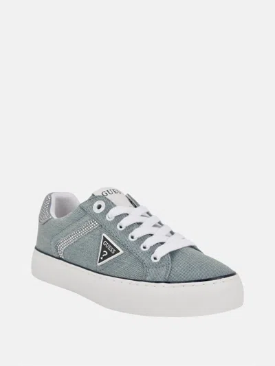 Guess Factory Lins Rhinestone Low-top Denim Sneakers In Multi