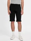 Guess Factory Eco Kyler Logo-tape Denim Shorts In Black