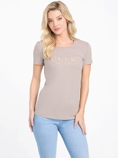 Guess Factory Lizza Embroidered Logo Tee In Multi