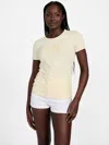 Guess Factory Lizza Embroidered Logo Tee In Yellow