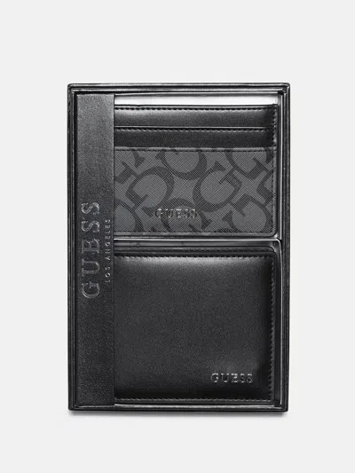 Guess Factory Logo Wallet And Card Holder Gift Box Set In Multi