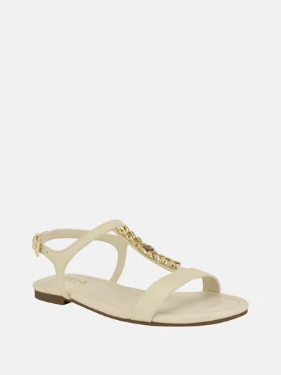 Guess Factory Lookon Chain Strap Sandals In White
