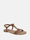 Guess Factory Lookon Logo Chain Strap Sandals In Brown