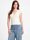 Guess Factory Lori Lace Top In Neutral