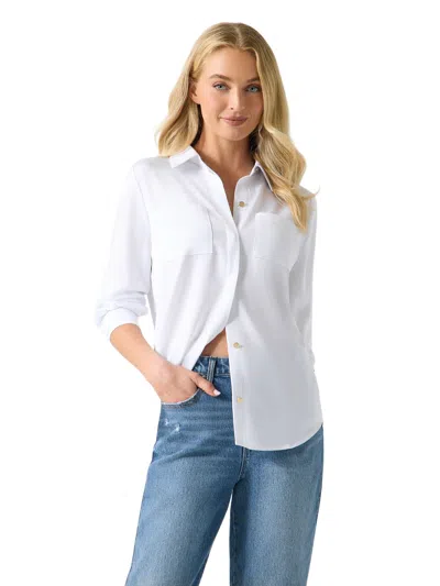 Guess Factory Ls Olinda Satin Blouse In White