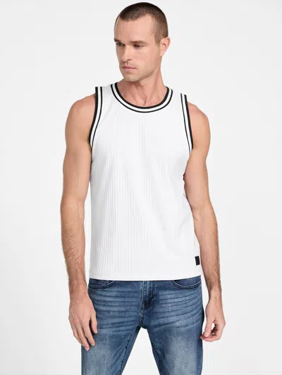 Guess Factory Lucas Ribbed Tank In White